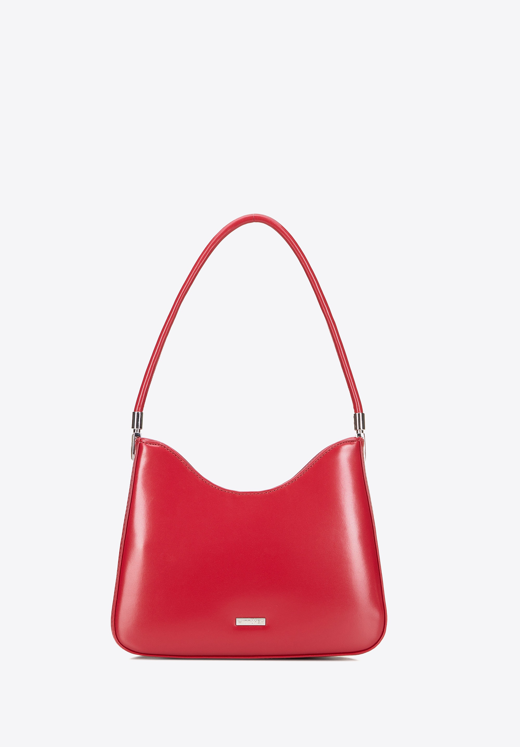 Stylowa torebka na ramię z imitacji skóry czerwona