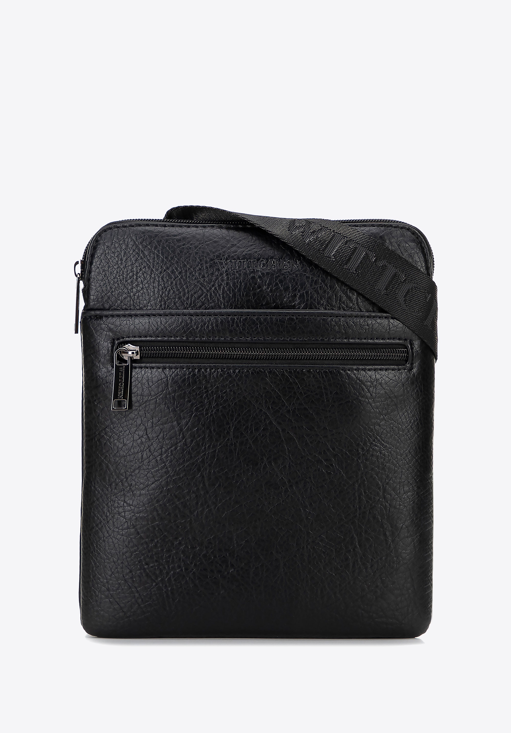 Mała listonoszka z imitacji skóry czarna