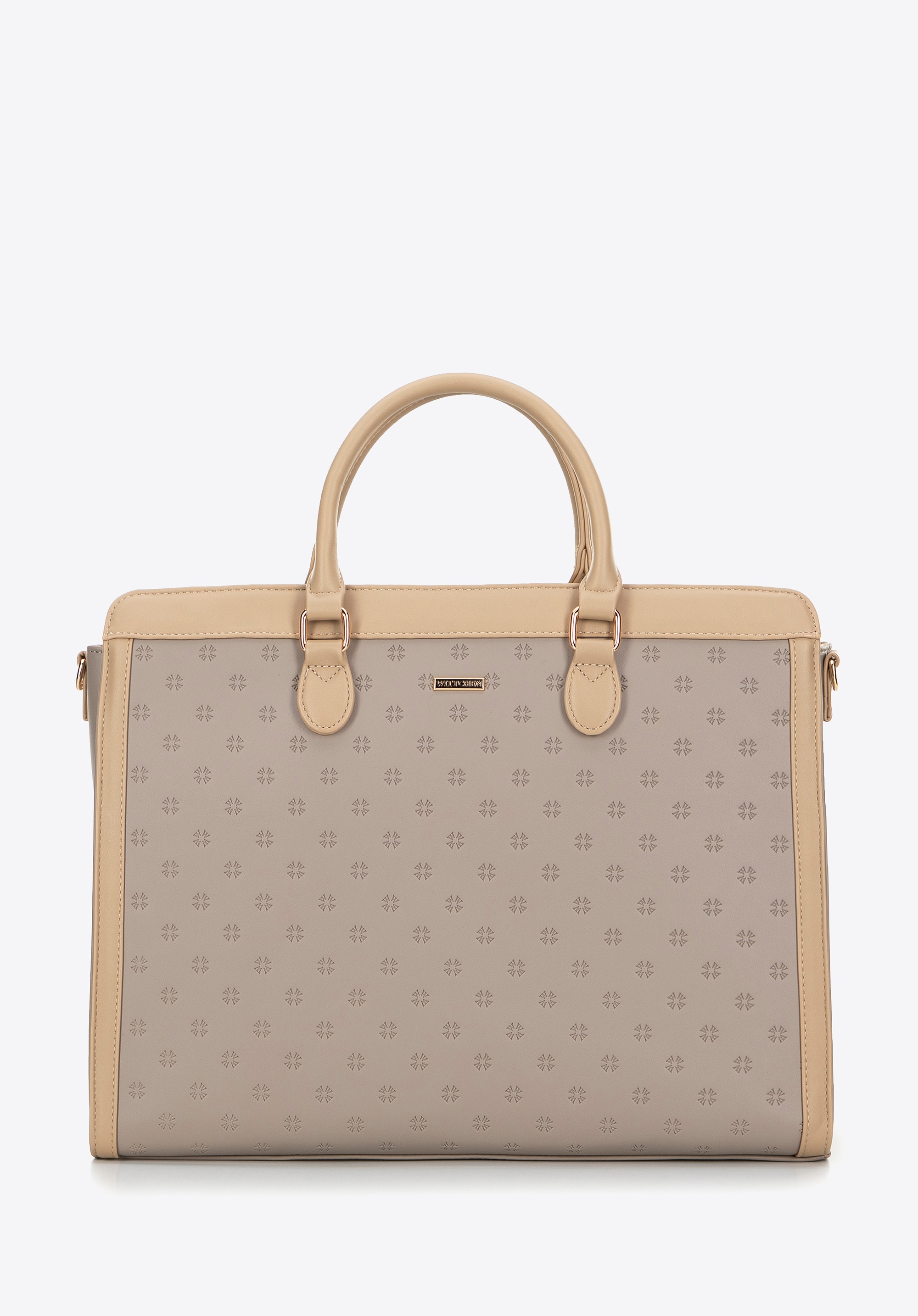 Damski kuferek z etui na laptopa 15,6'' beżowy