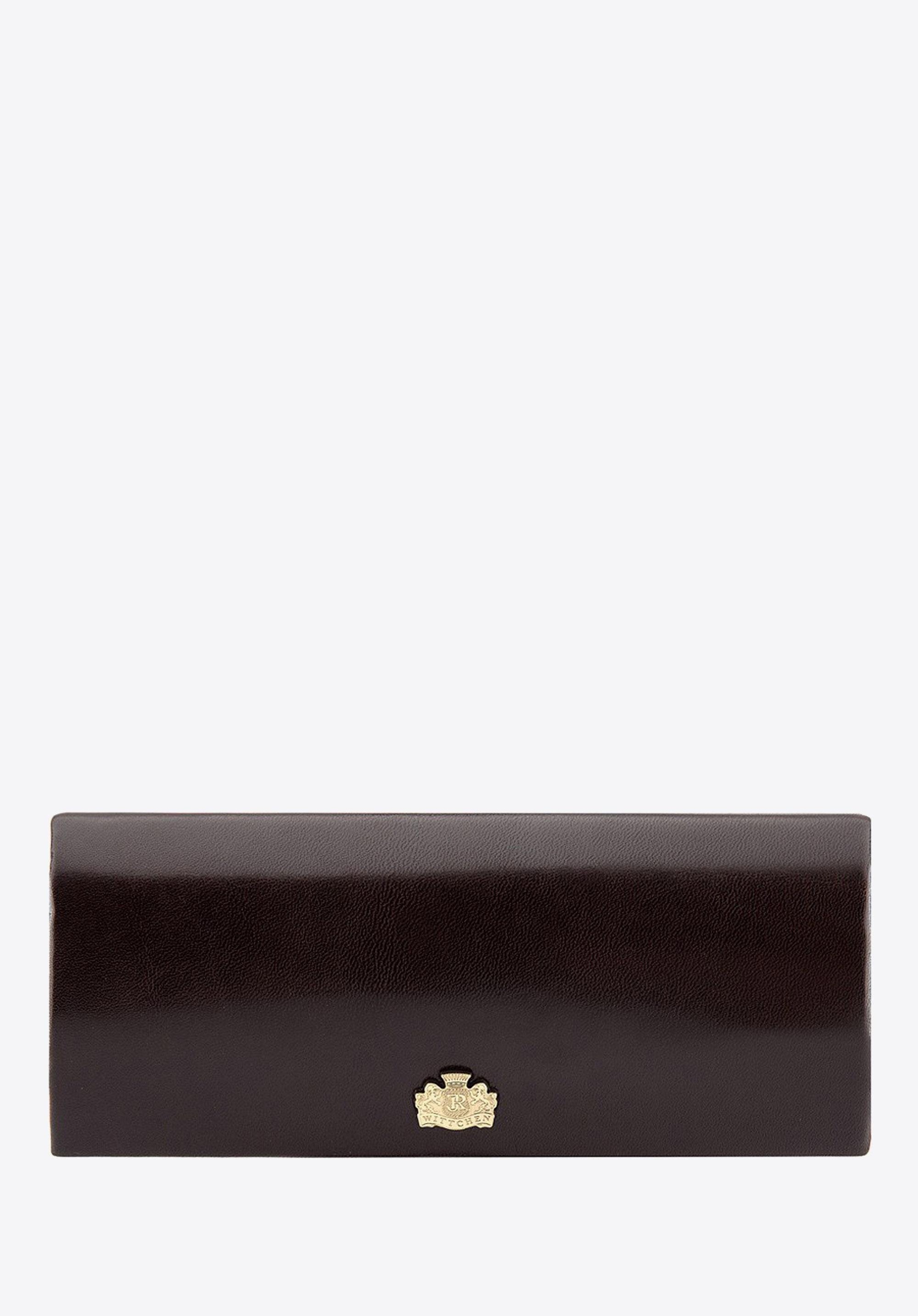 Etui na okulary skórzane gładkie brązowe