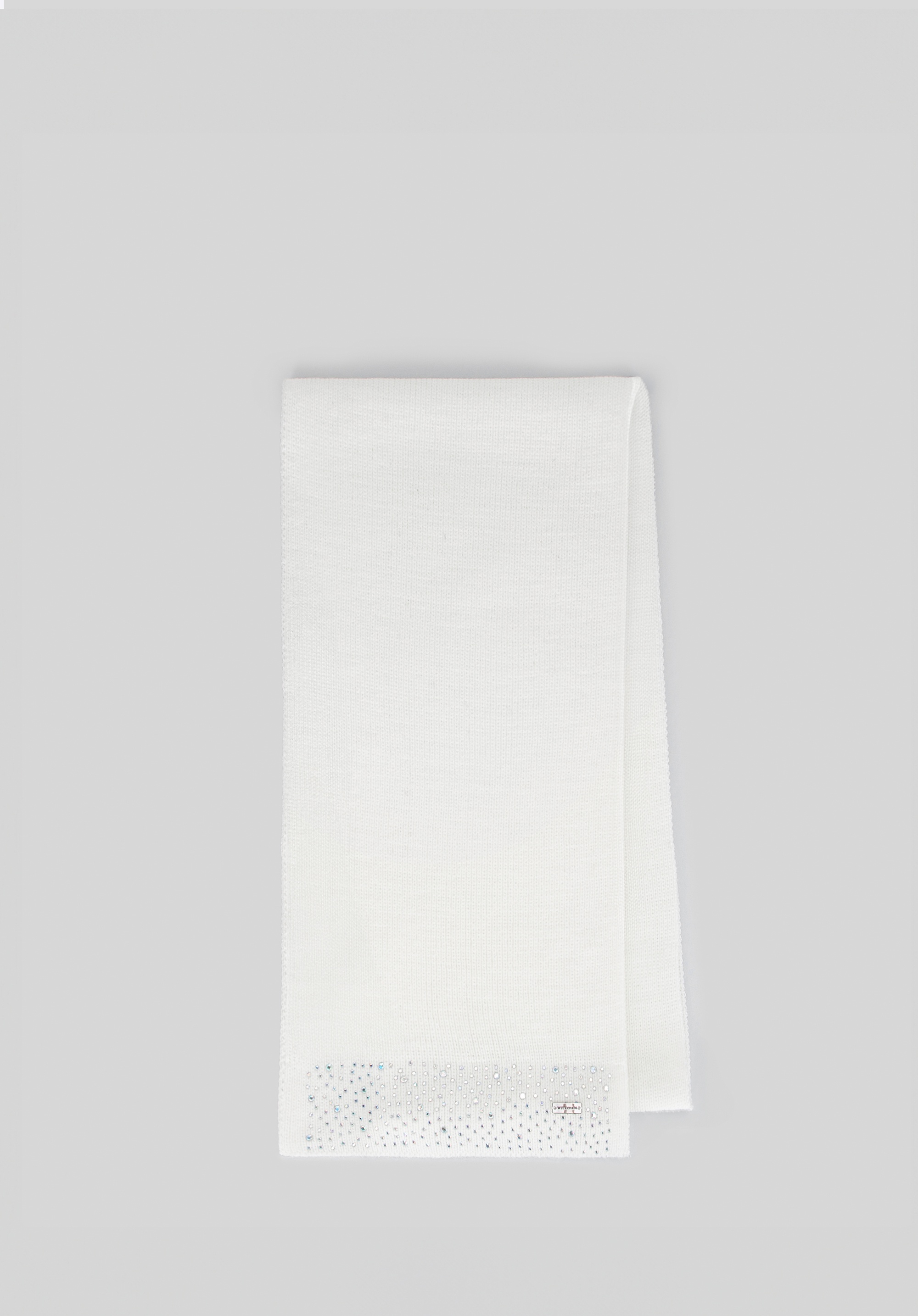 Damski szalik z cyrkoniami ecru