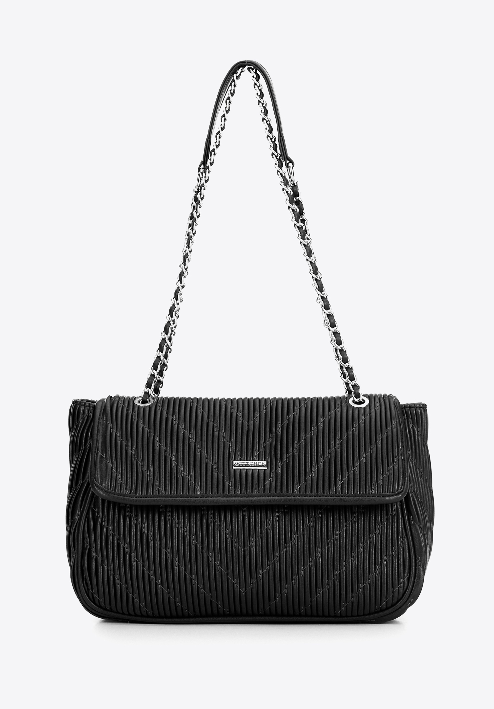 Crossbody z ekoskóry na łańcuszku czarna