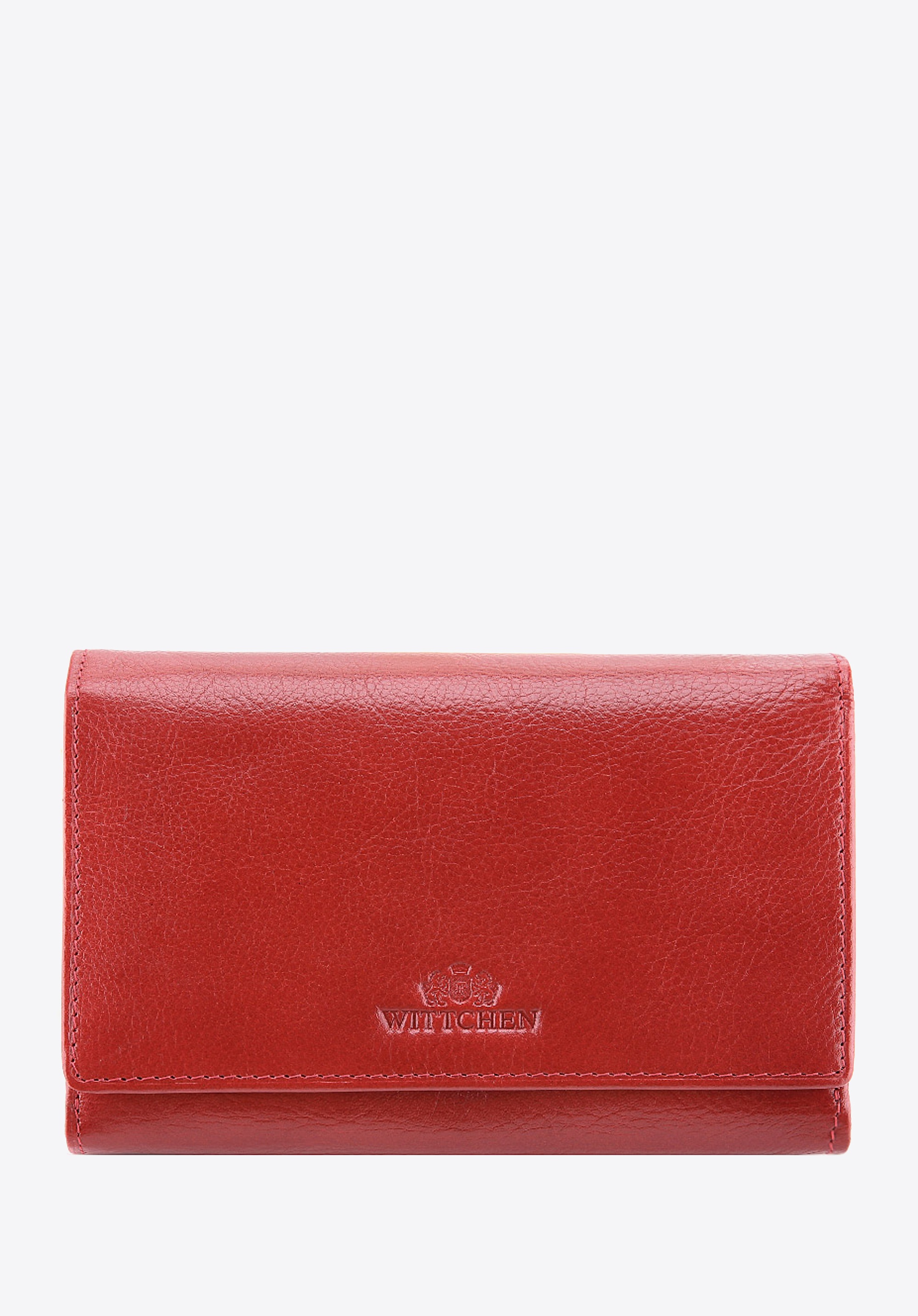 Damski portfel skórzany stylowy średni czerwony