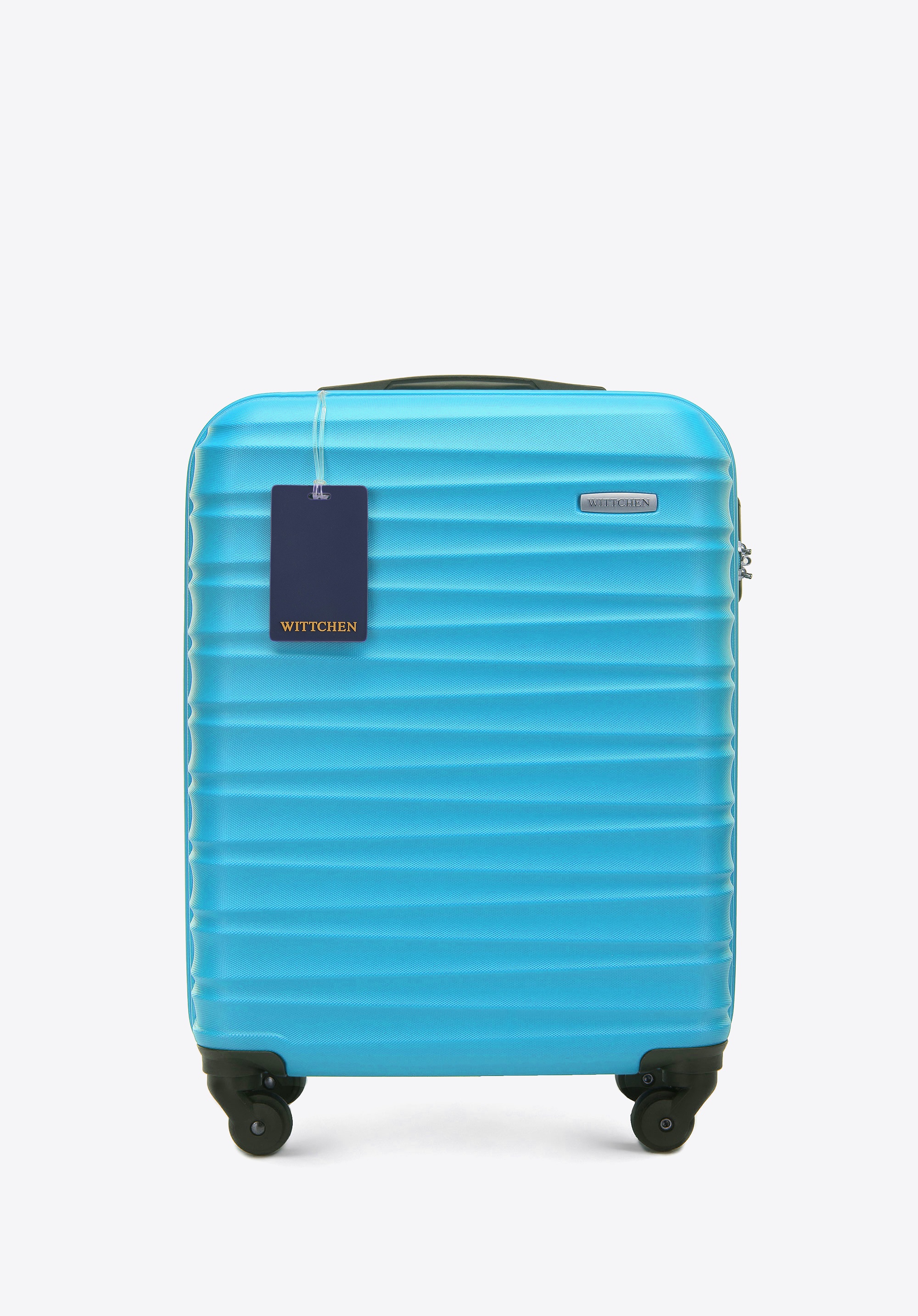 Mała walizka z ABS - u i identyfikator z logo WITTCHEN niebieska