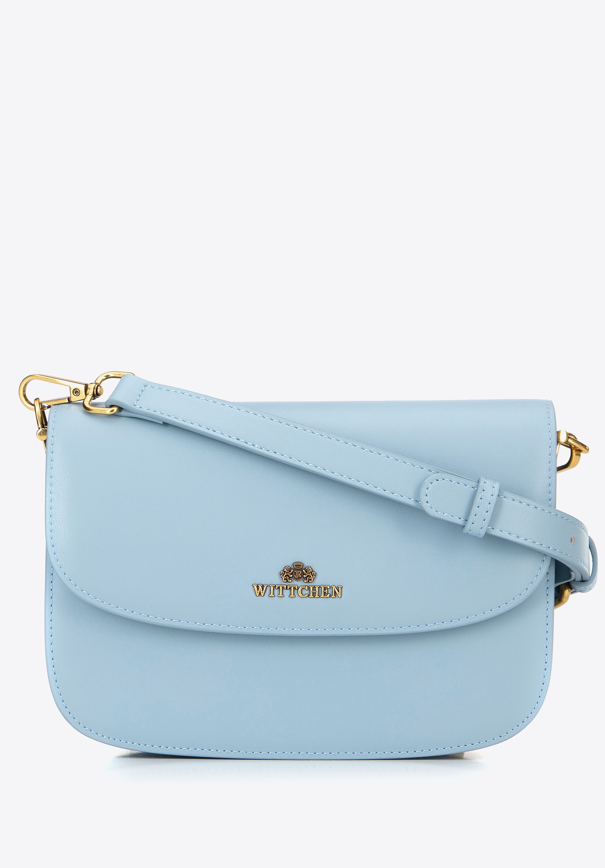 Damska crossbody ze skóry naturalnej niebieska