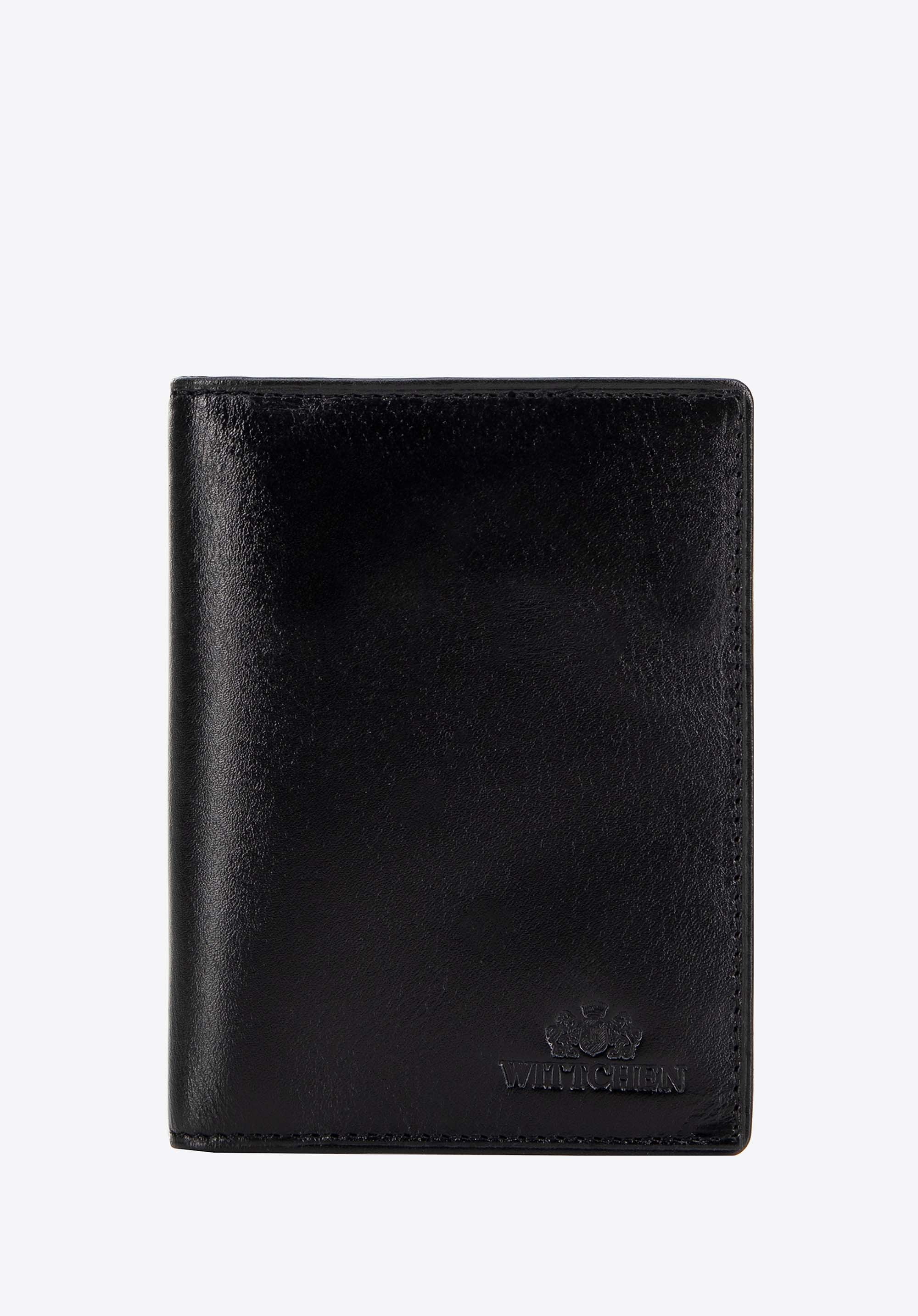 Etui na dokumenty skórzane z kieszenią na dowód rejestracyjny czarne