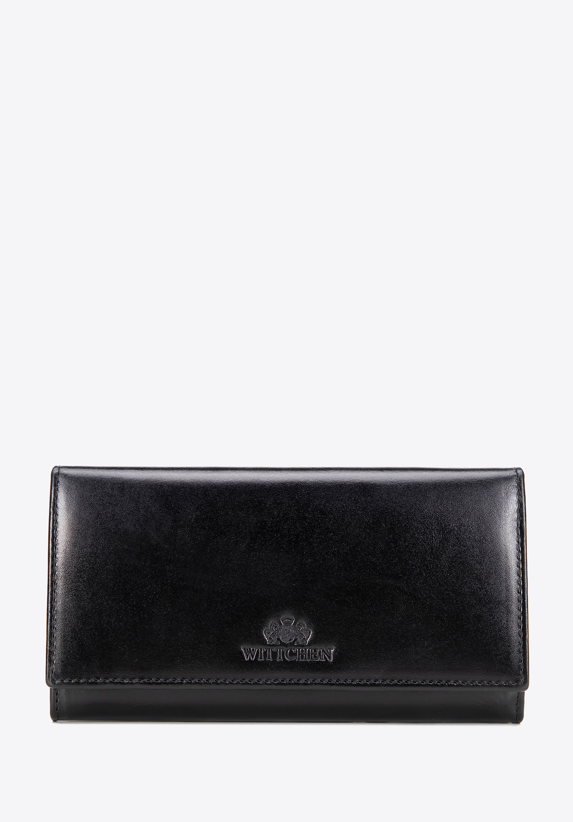 Duża portmonetka ze skóry naturalnej czarna