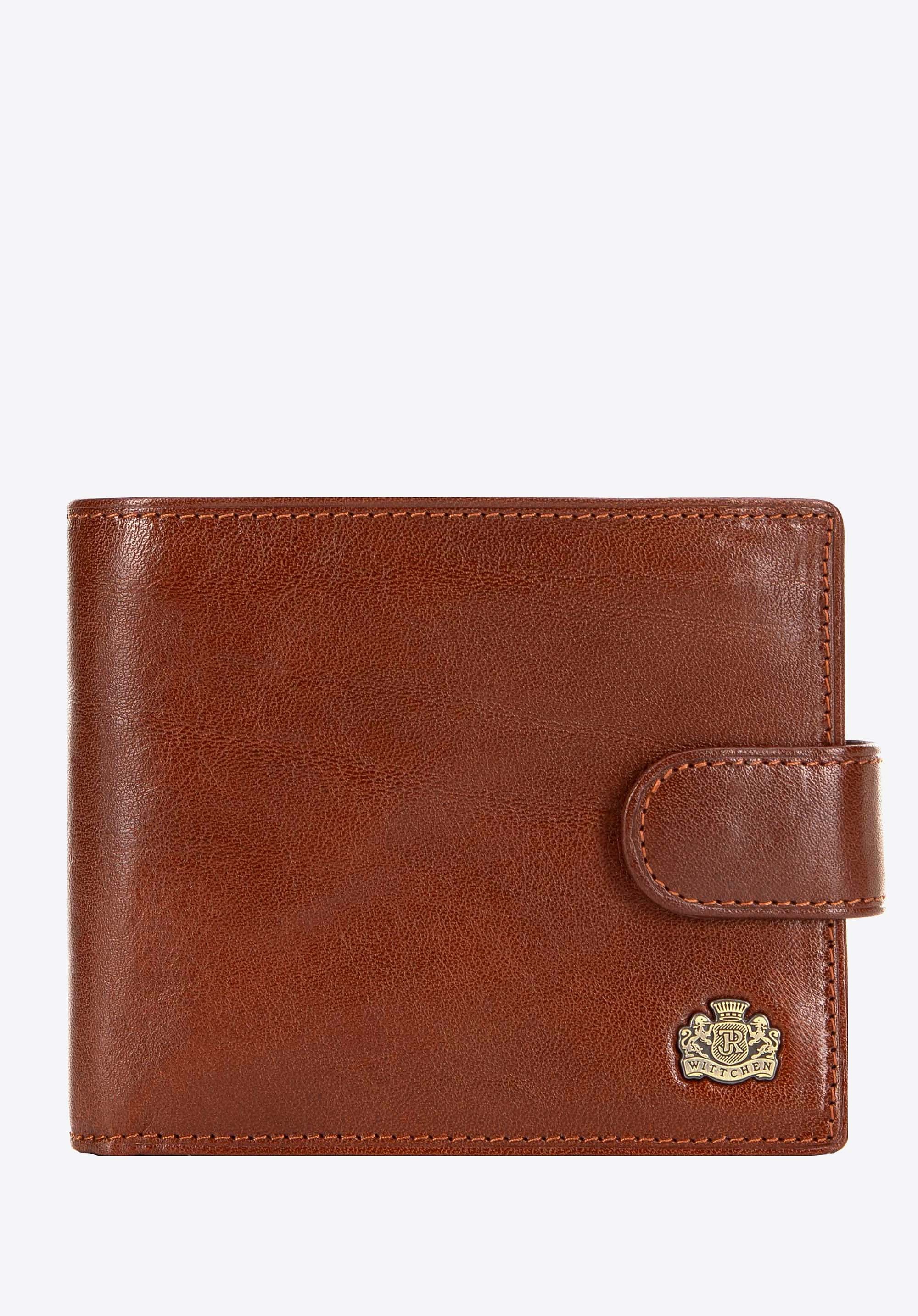 Męski portfel ze skóry poziomy jasny brąz