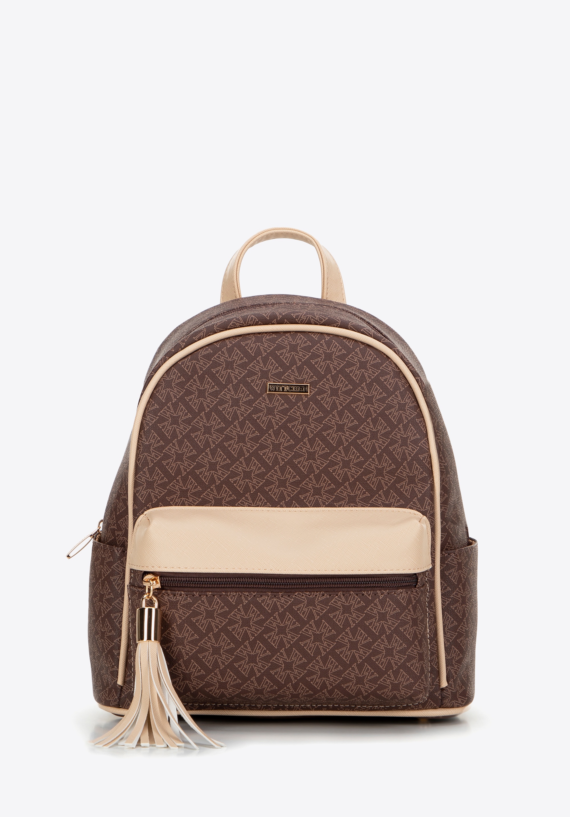 Damski plecak z ekoskóry i chwostem brązowy