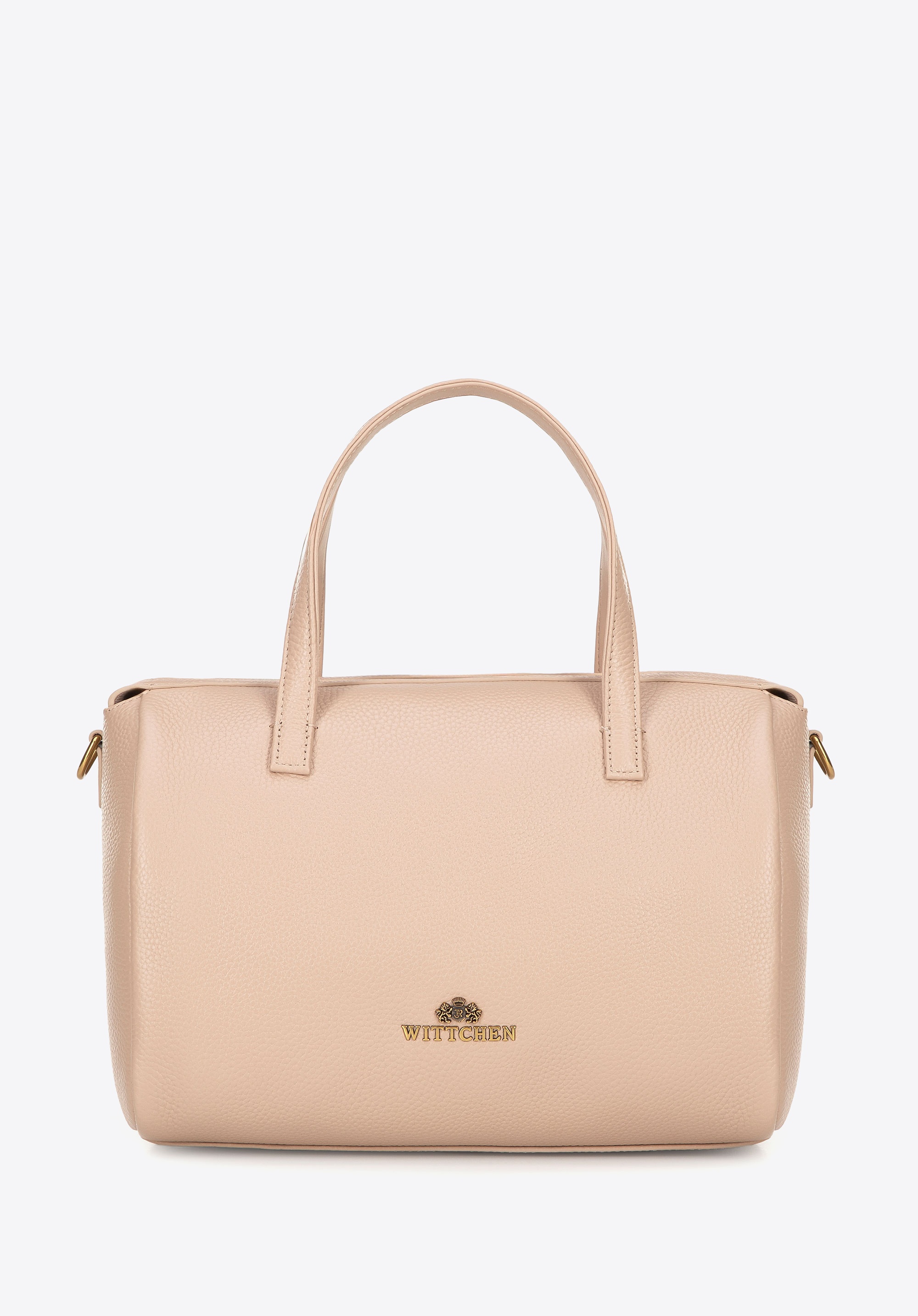 Damski kuferek ze skóry beżowy