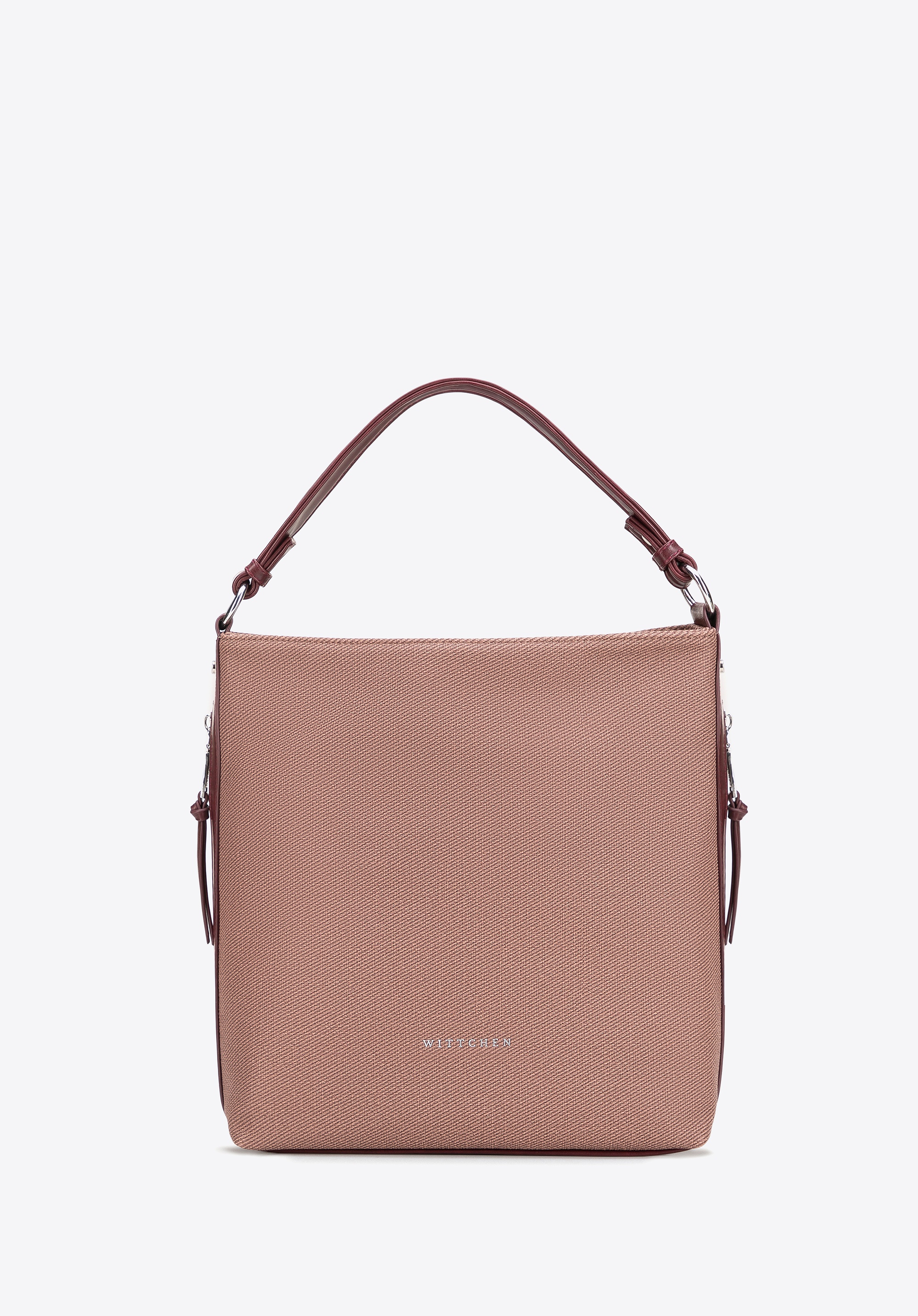 Damska torebka na ramię z rączką z ekoskóry bordowa