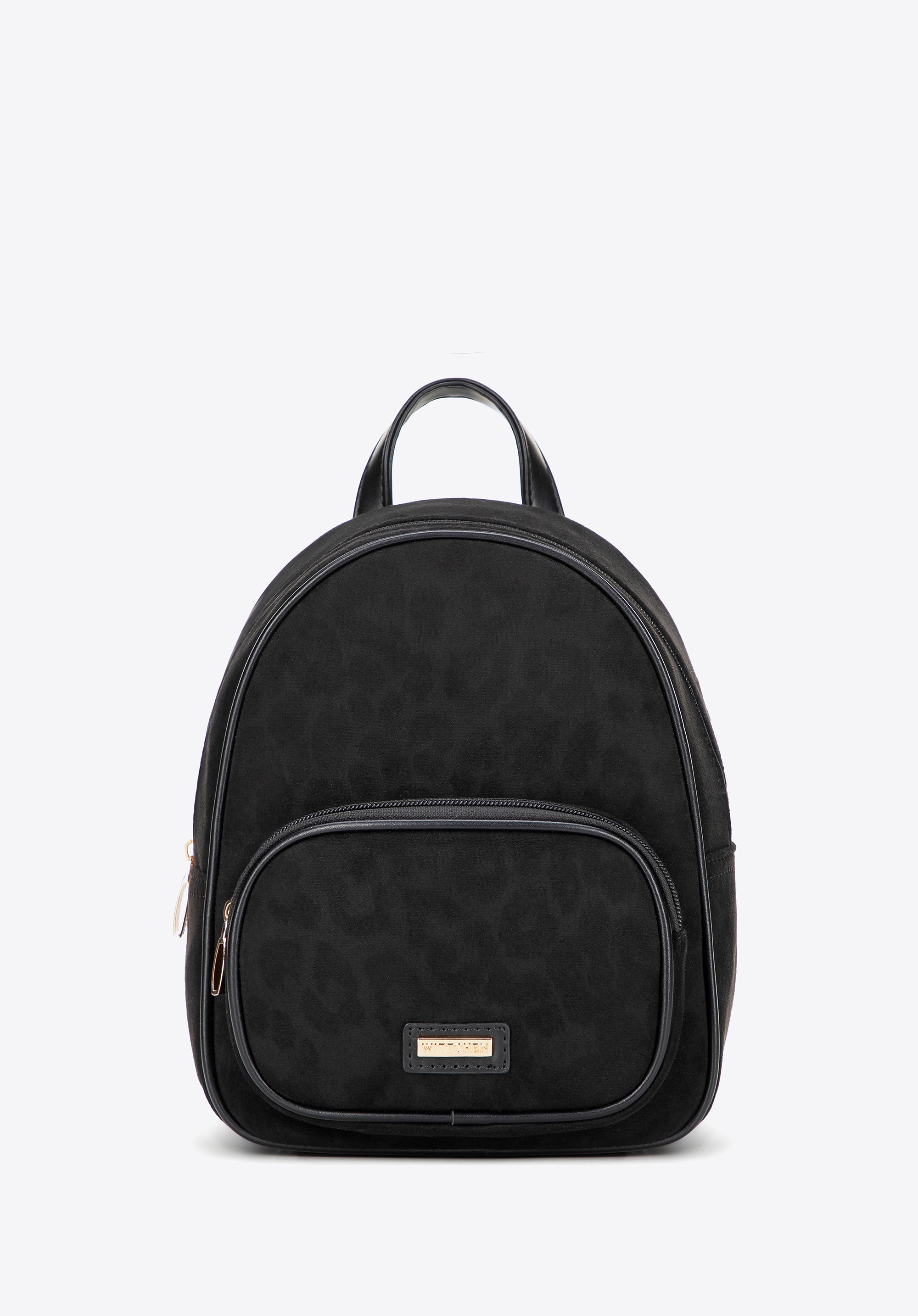 Mały plecak damski w motyw panterki czarny