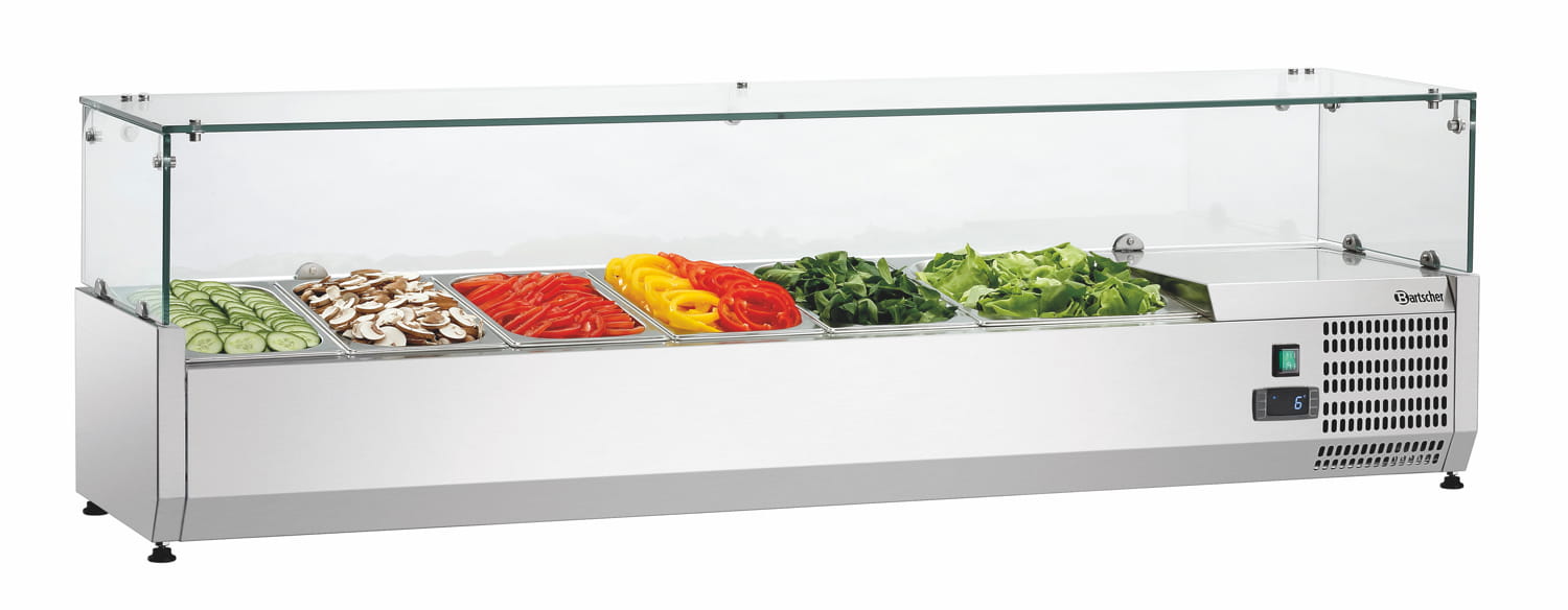 Nadstawa chłodnicza z osłoną 5 x GN 1/3 + 1 x GN 1/2 | GL3-1501