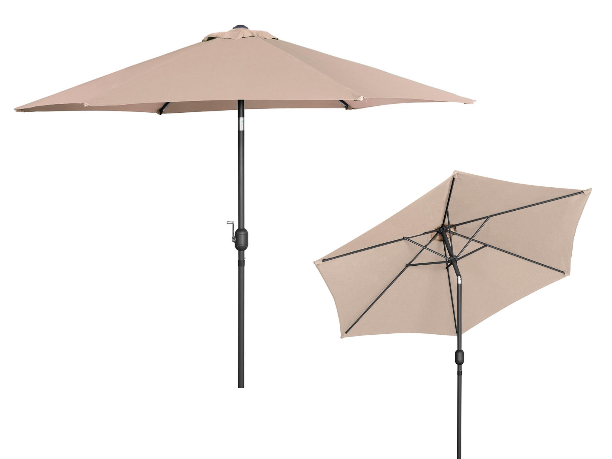 Parasol ogrodowy stojący, odchylany 270cm kremowy