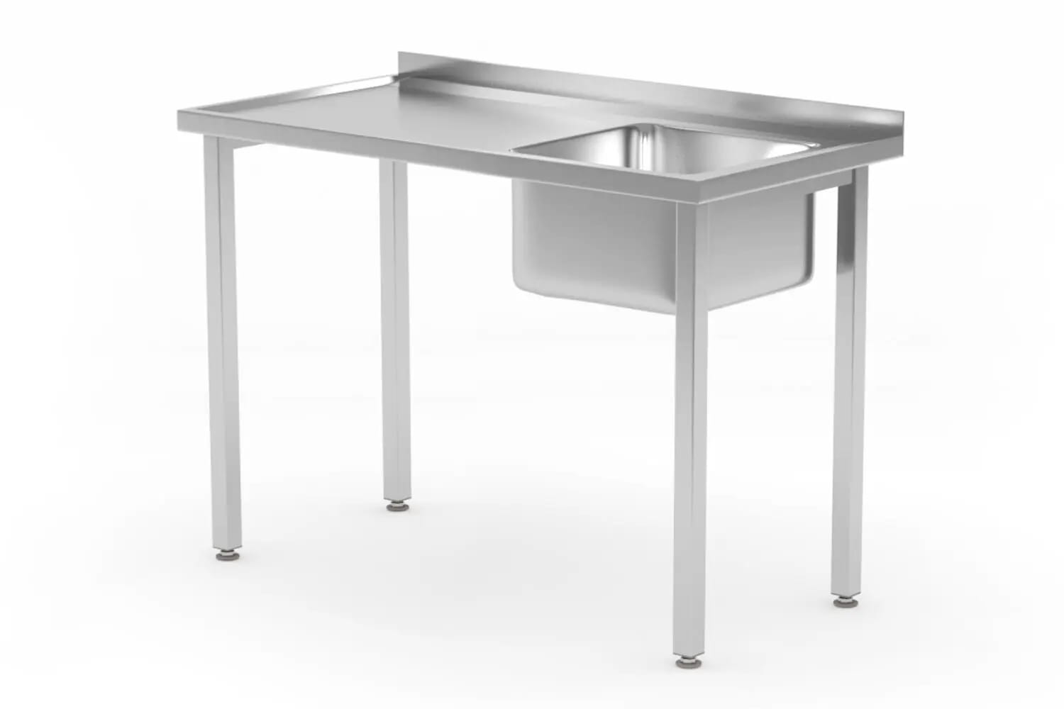 Stół ze zlewem po prawej, 100 x 60 x 85 cm skręcany z rantem | 816783