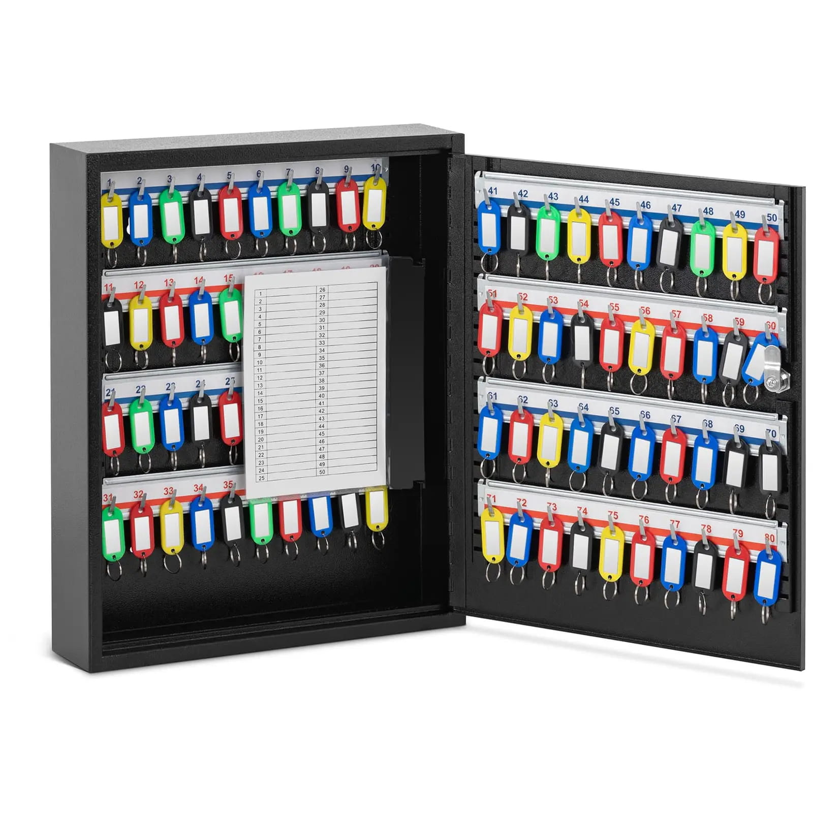 Skrzynka na 80 kluczy zamykana + zawieszki | ST-KB-80P