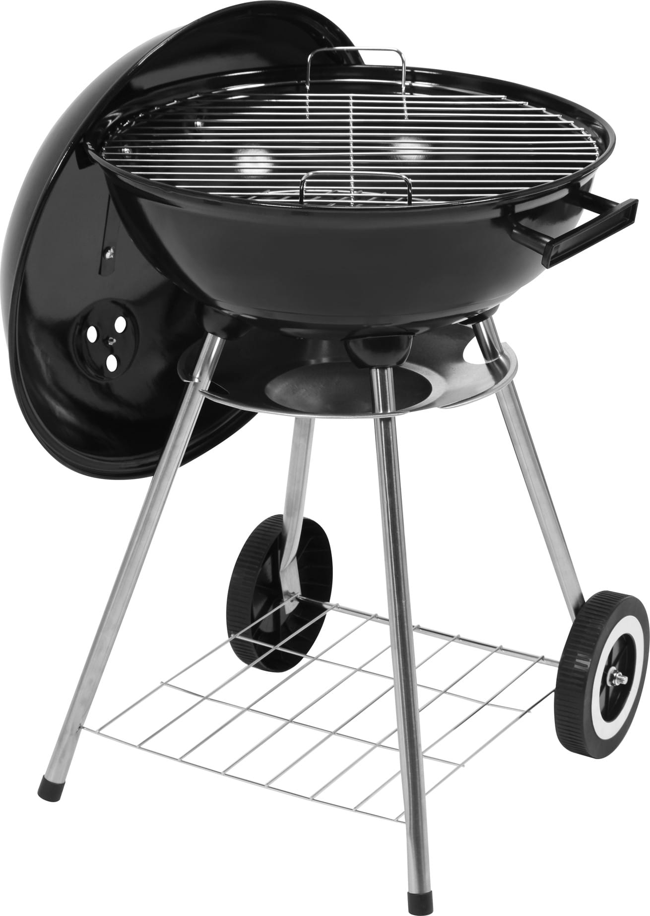 Grill węglowy z pokrywą, ruszt 41 cm + pokrowiec