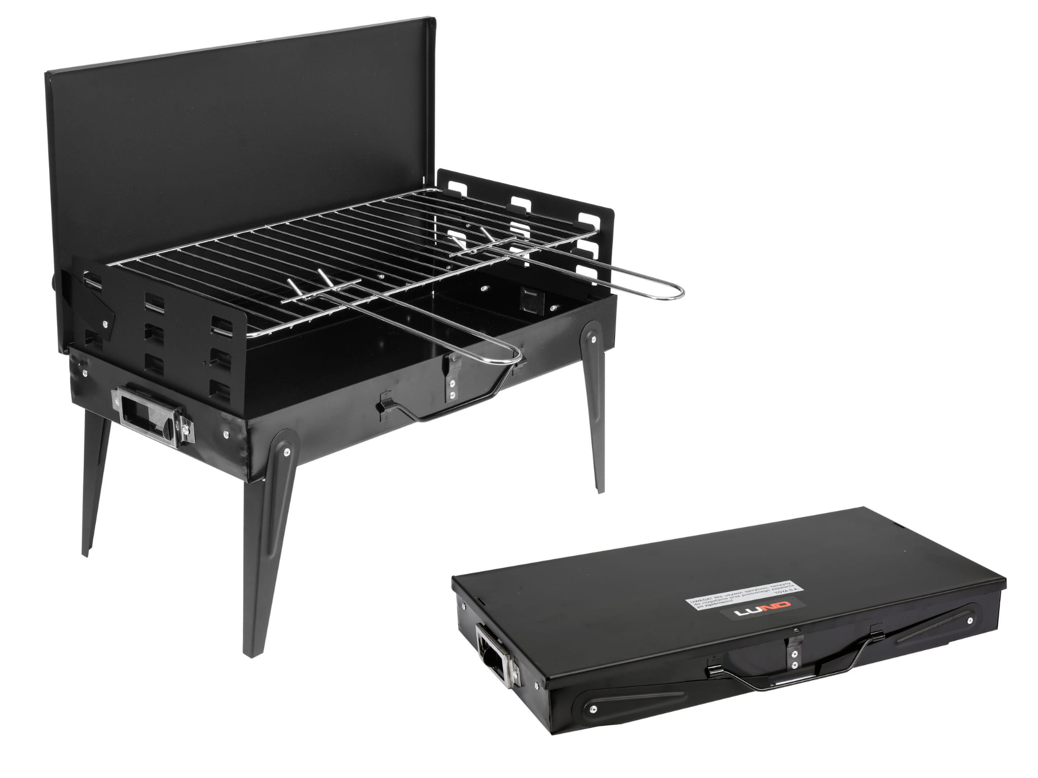 Składany grill węglowy z rusztem 42 x 22 cm