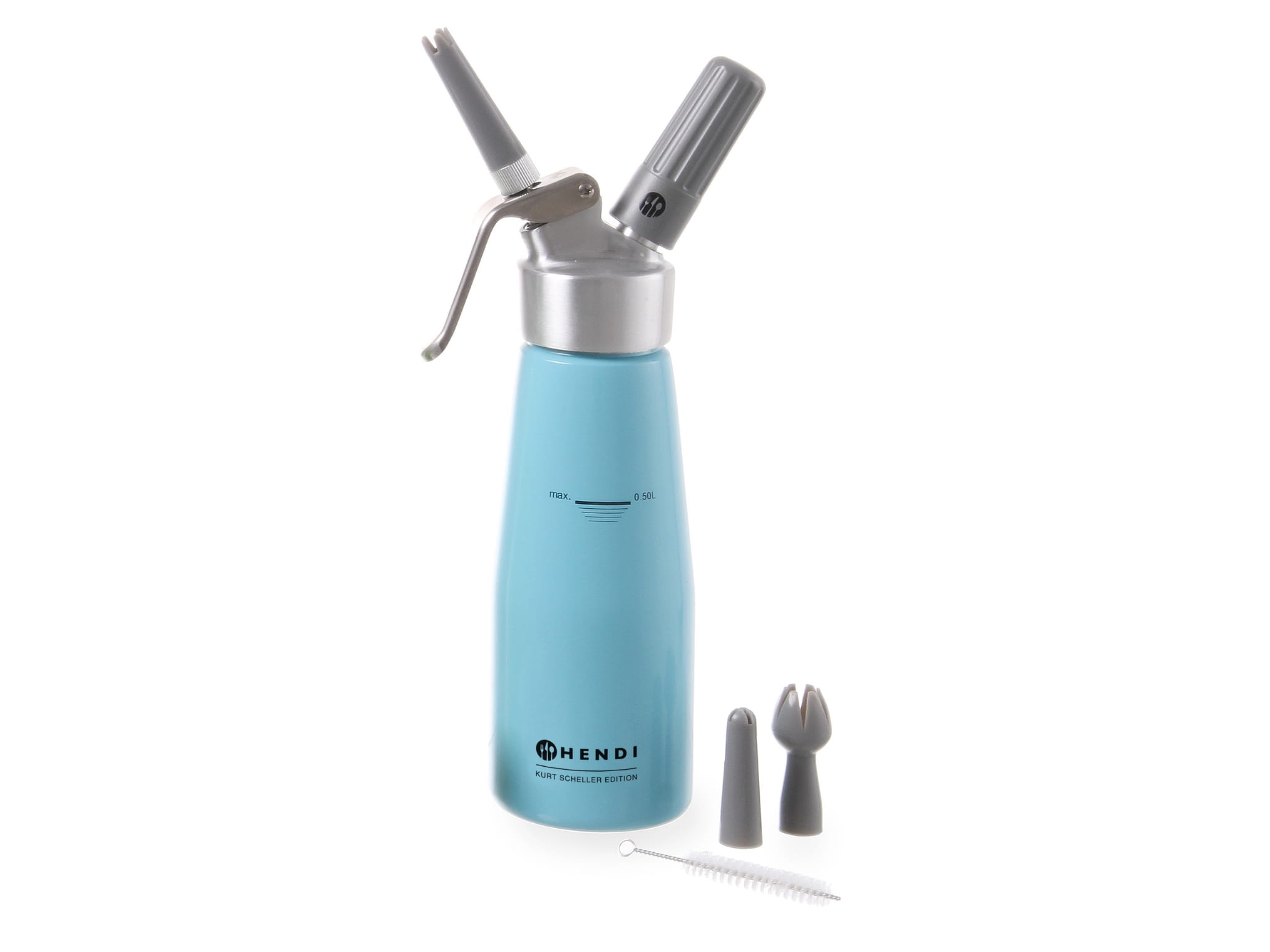 Syfon do bitej śmietany 0.5L niebieski Hendi + 20 nabojów