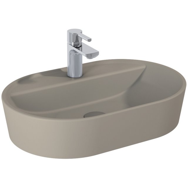 ELITA Umywalka nablatowa BABETTE 62x41 blat, ceram fume matt 146041