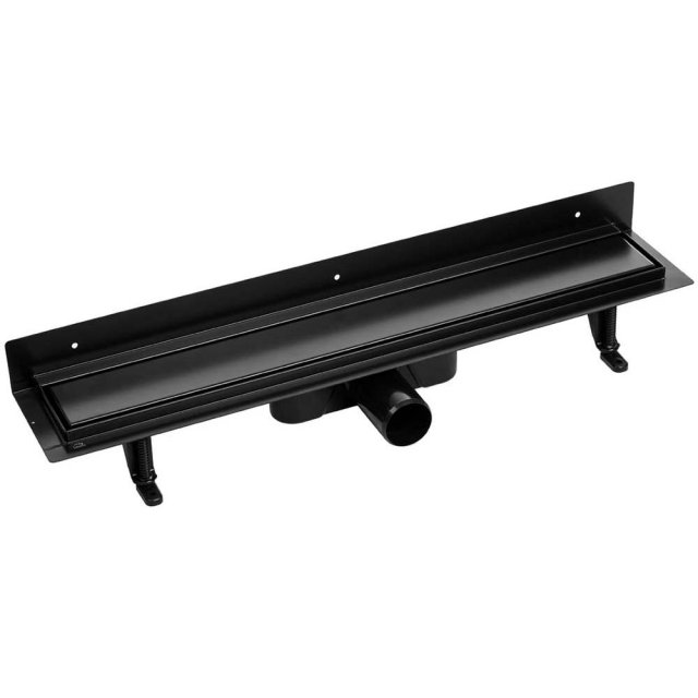 LAVEO Odpływ liniowy przyścienny BASSO 90 cm czarny COB_791D