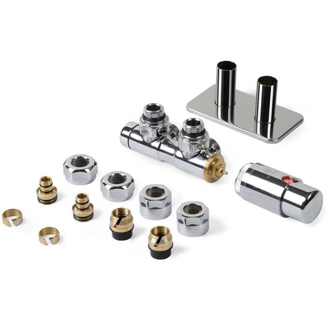 TERMA Zestaw zintegrowany termostatyczny TWINS prawy chrom TGETTWINPK