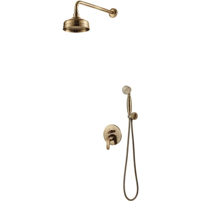 OMNIRES System prysznicowy ART DECO podtynkowy brąz antyczny szczotko