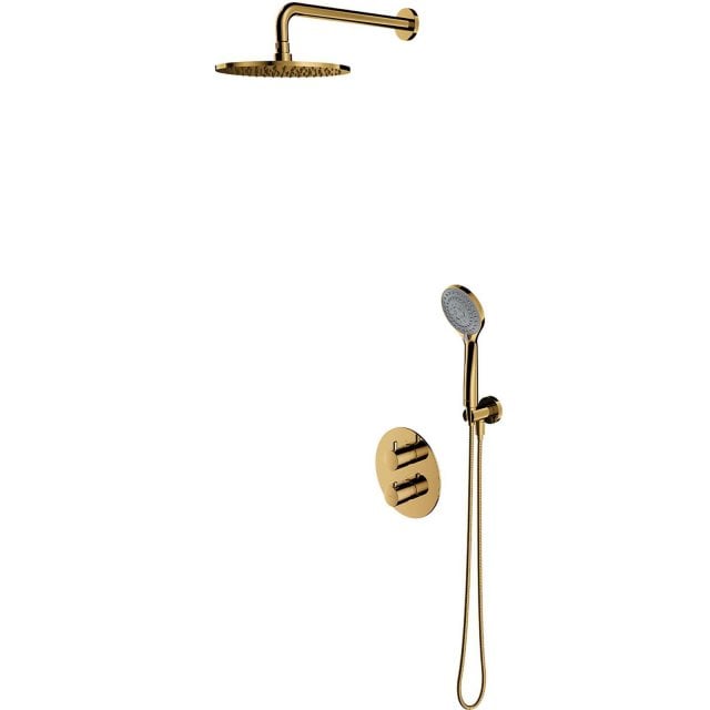 OMNIRES Termostatyczny system prysznicowy Y podtynkowy złoty połysk S