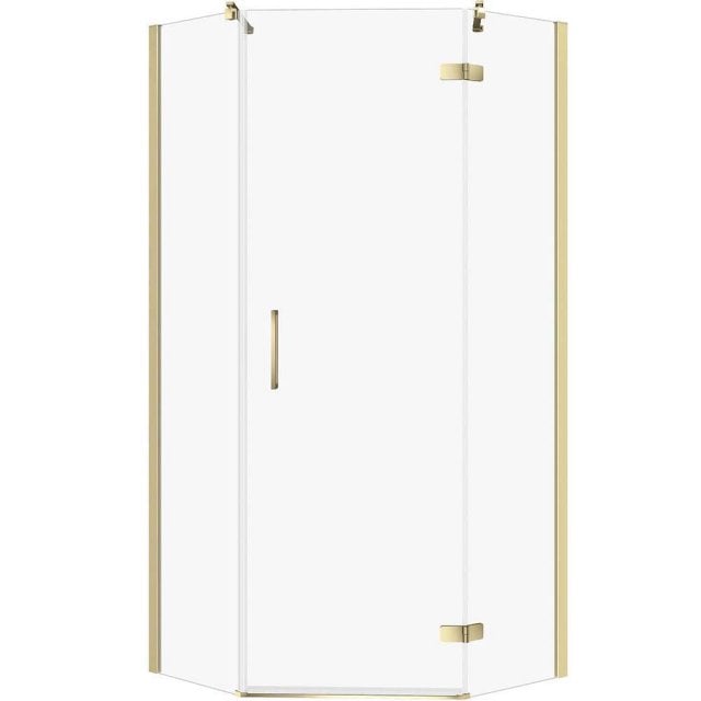 CERSANIT Kabina prysznicowa pięciokątna JOTA prawa 90x90 złota, szkło