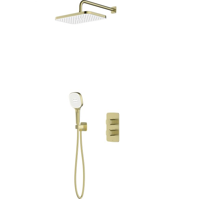 KFA Zestaw prysznicowy MALAGA podtynkowy termostatyczny jasny złoty s