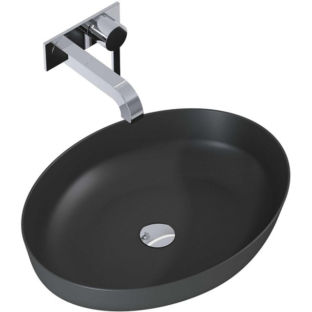 ELITA Umywalka nablatowa RIKA 52x40 blat, ceram anthracite matt 14500