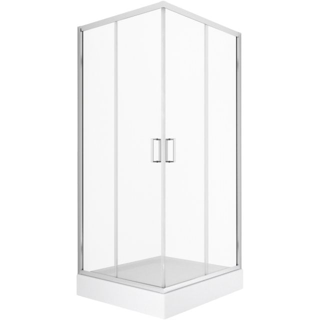 NEW TRENDY Kabina SUVIA z brodzikiem kwadratowa 80x80x201 szkło czyst