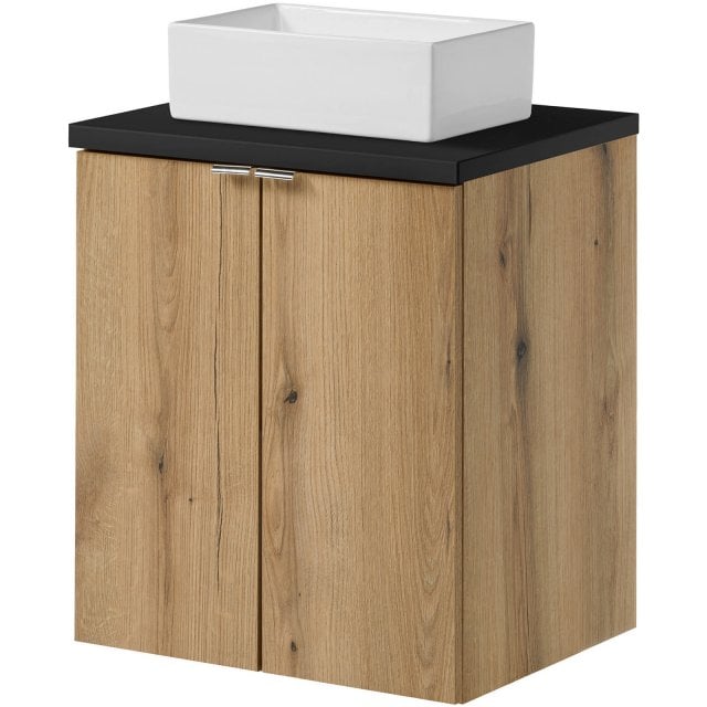 COMAD Zestaw mebli NOVA OAK szafka z drzwiami z blatem BLACK 50 cm, u