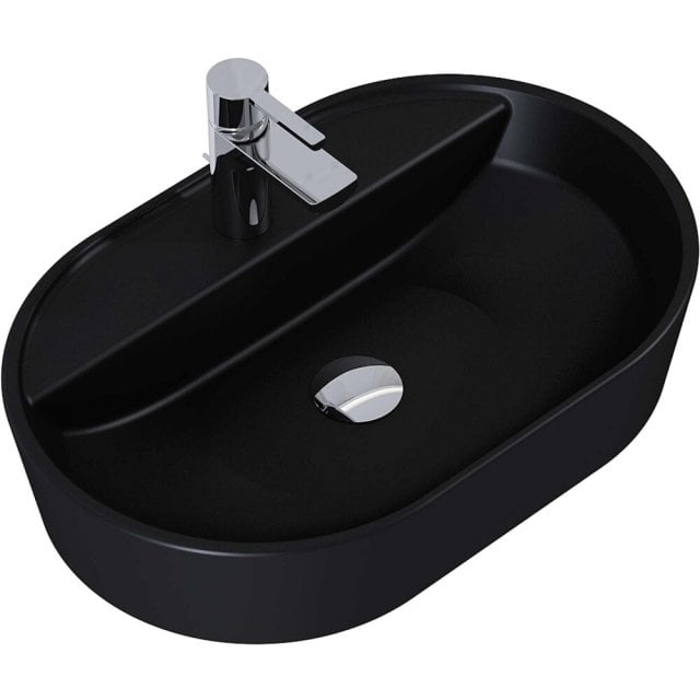 ELITA Umywalka nablatowa BABETTE 62x41 blat, ceram black matt 145101
