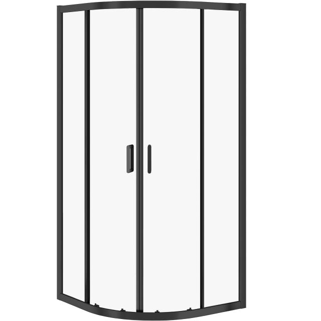 CERSANIT Kabina prysznicowa ARTECO półokrągła 90x190 czarna, szkło tr