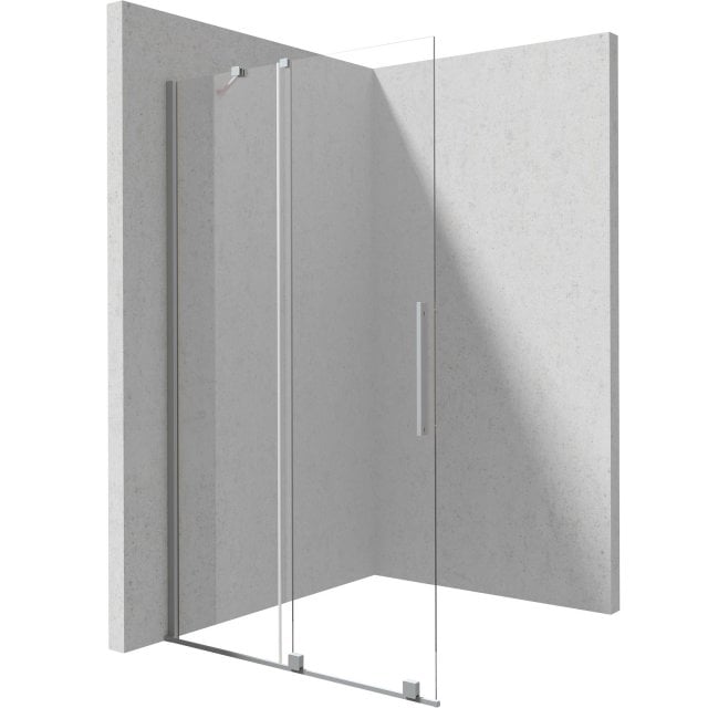 DEANTE Ścianka prysznicowa PRIZMA walk-in przesuwna 80x195 cm stal sz