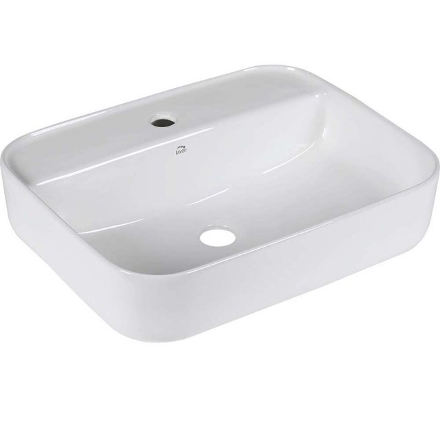 LAVEO Umywalka nablatowa MOGAMI 50,5x40,5 cm ceramiczna z miejscem na