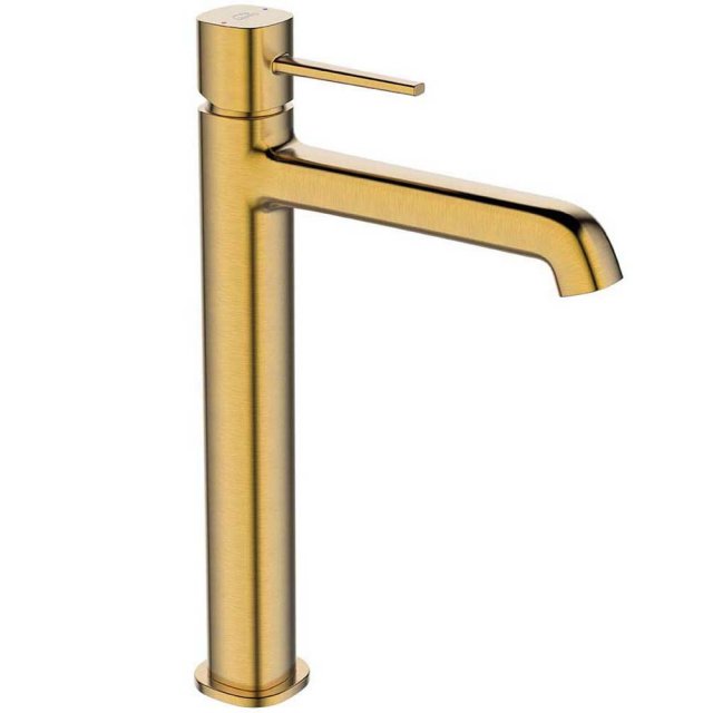 LAVEO Bateria umywalkowa stojąca POLA wysoka z korkiem klik-klak złot