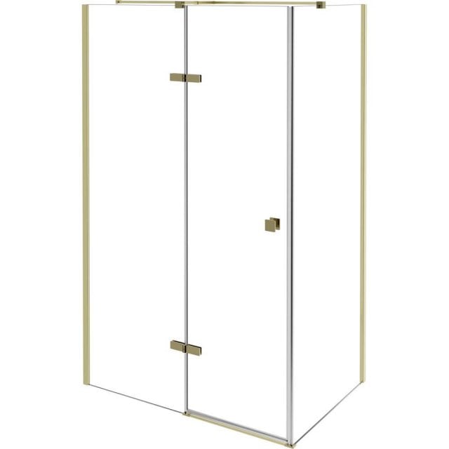BESCO Kabina prysznicowa prostokątna PIXA GOLD prawa 120x80x195 złota