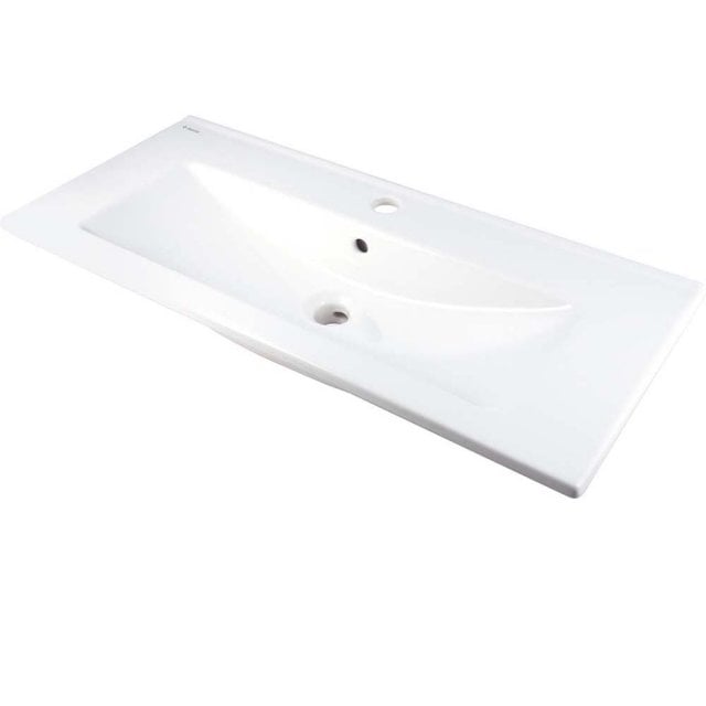 DEANTE Umywalka ceramiczna TUBO wpuszczana w blat z miejscem na bater