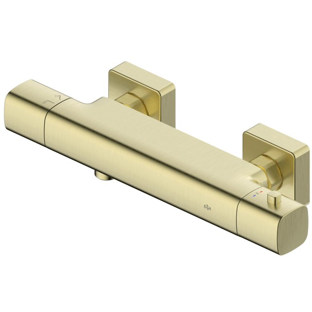 KFA Bateria prysznicowa MALAGA termostatyczna ścienna jasna złota szc