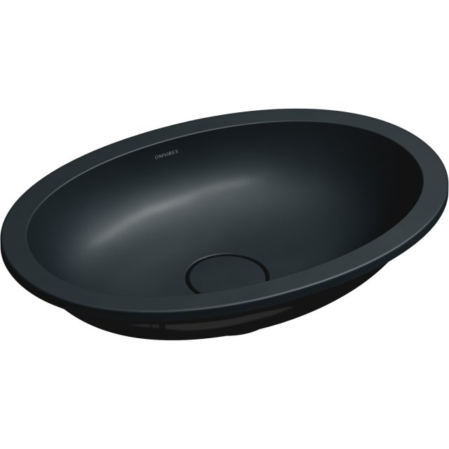OMNIRES Umywalka podblatowa SHELL M+ 48x31 czarna mat SHELL480UPBLV