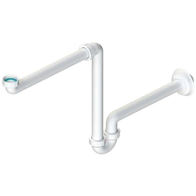 KUCHINOX Syfon umywalkowy rurowy oszczędzający miejsce biały CKS_674P