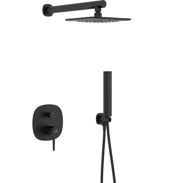 LAVEO Zestaw prysznicowy podtynkowy POLA czarny BAP_701P