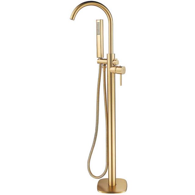 LAVEO Bateria wannowa wolnostojąca POLA złoto szczotkowane BAP_G1SB