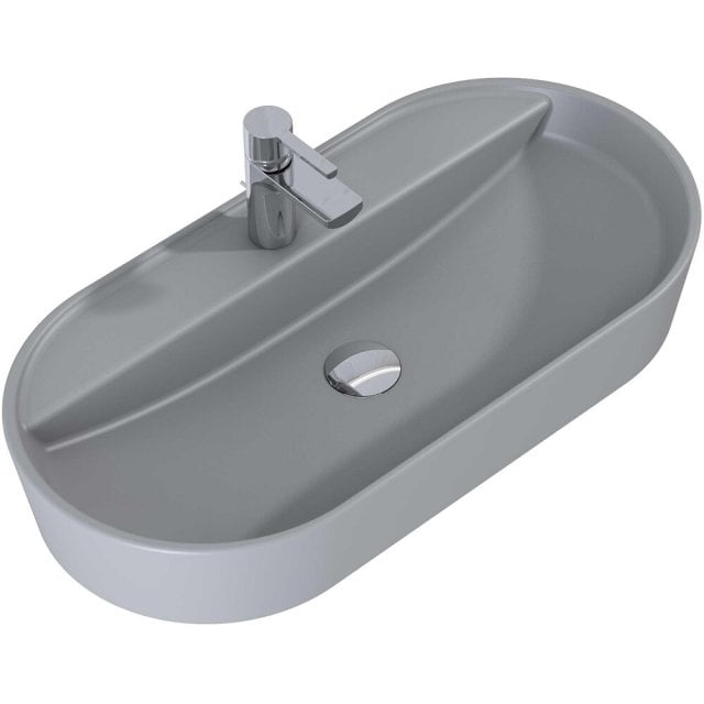 ELITA Umywalka nablatowa BABETTE 82x42 blat, ceram light grey matt 14