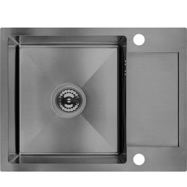 LAVEO Zlewozmywak stalowy MARMARA 57x44 cm 1-komorowy z półociekaczem