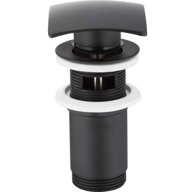 KFA Korek umywalkowy KLIK-KLAK duży kwadratowy z przelewem czarny 660