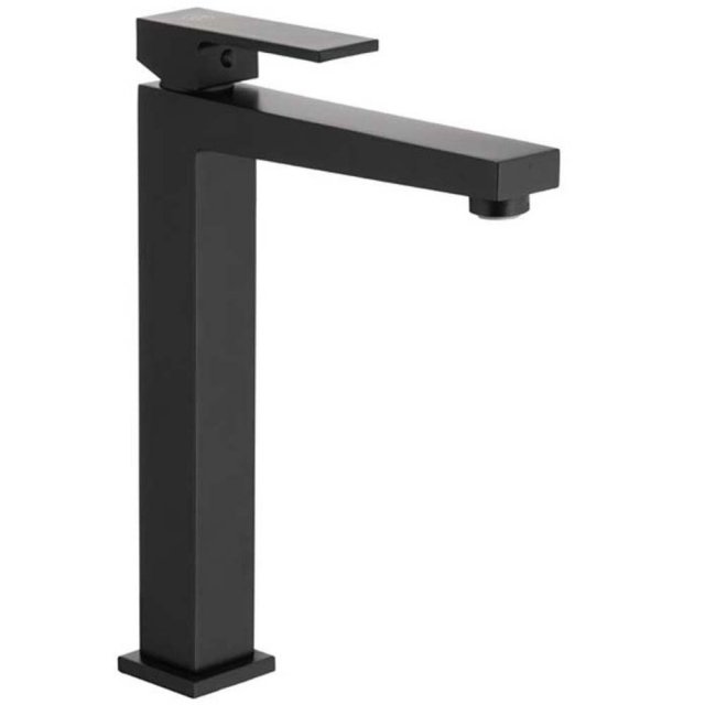 KFA Bateria umywalkowa stojąca LOGON wysoka czarna click-clack 5132-6