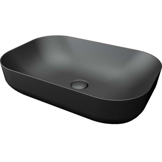 SDR CERAMICHE Umywalka nablatowa POOL 2 GRAFITE 62x42 z korkiem MB.K2